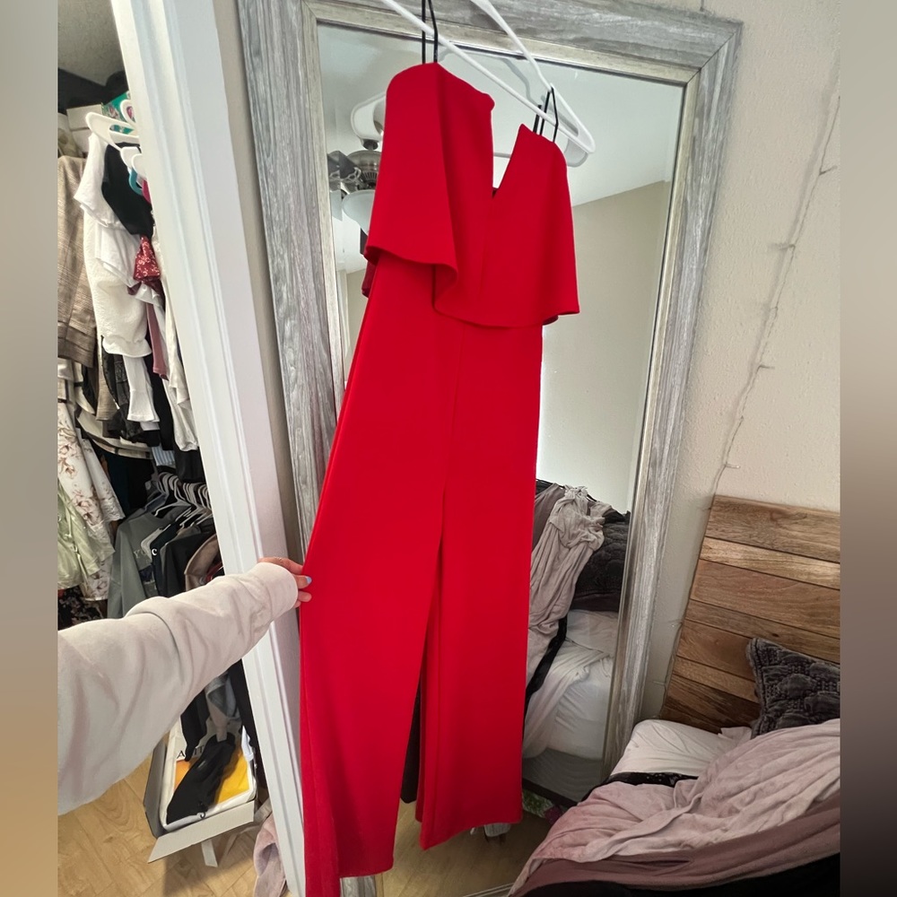 Lulus Red Strapless Jumpsuit